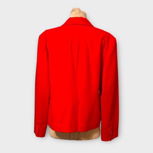 Vintage 80s Pendleton Wool Blazer Red EUC Single Button 12 Shoulder Pads Classic - Picture 6 of 12
